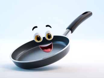  一口拟人化卡通平底锅