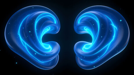 蓝色流光耳状图案