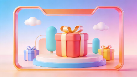 马卡龙色3D立体边框