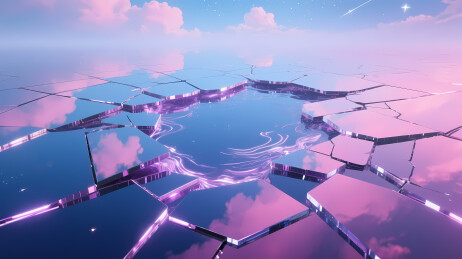 梦幻紫蓝碎冰天空