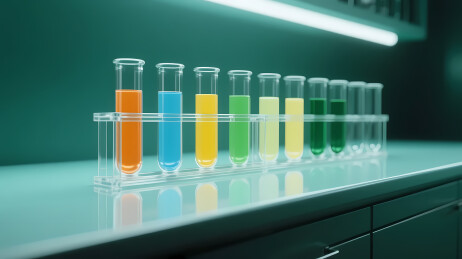 彩色液体试管实验场景