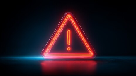 红色发光感叹号警示标志