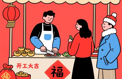 摊位顾客交易买卖东西