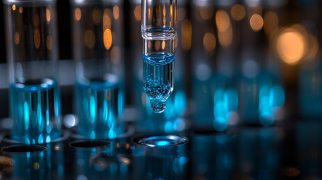 滴管中的蓝色液体