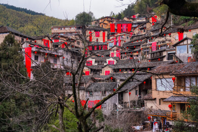 浙江丽水松阳陈家铺村山地古村风光