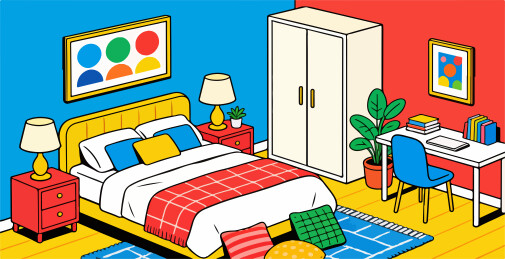 卧室场景平面插图