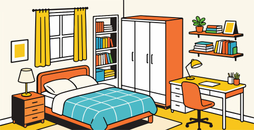 卧室场景平面插图