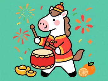 马儿敲鼓金元宝橘子