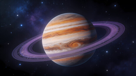 木星条纹与紫环星空