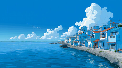 春日海边小镇