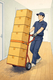 推车搬运高叠纸箱