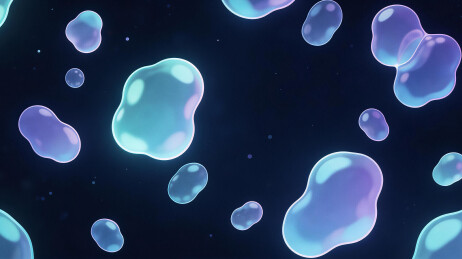 漂浮的蓝色液滴