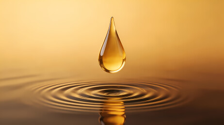 金黄液滴涟漪静谧