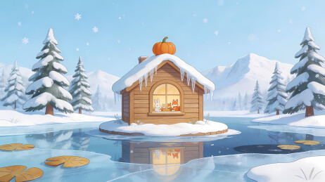 雪中南瓜小木屋