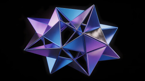 蓝紫渐变三角立体