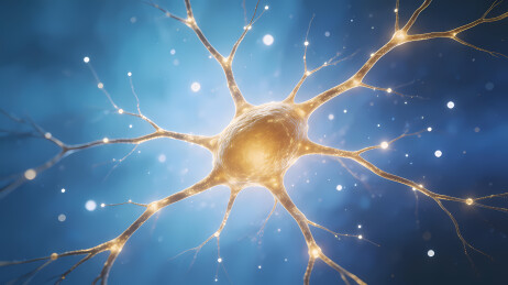 发光神经元深蓝背景