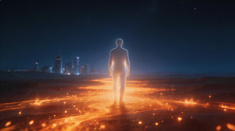 橙光倒影夜城剪影