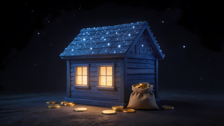 蓝色星星小木屋