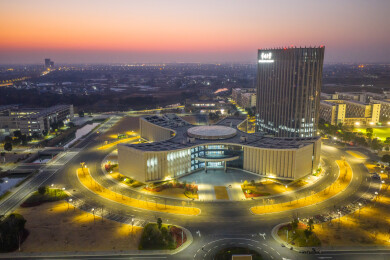 常州大学西太湖校区夜景航拍