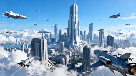 未来都市科幻感科技城市背景