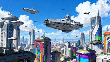 未来都市科幻感科技城市背景