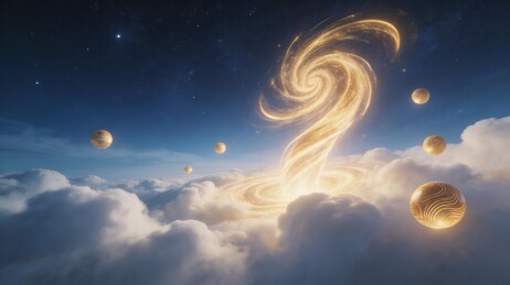 鎏金旋流玄幻风游戏主视觉背景
