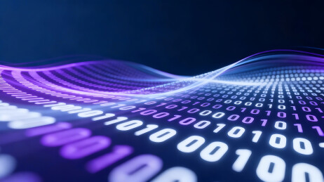 二进制代码波浪流动视觉效果