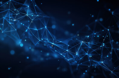 蓝色网络连接抽象图案