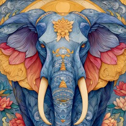 中国风艺术画大象