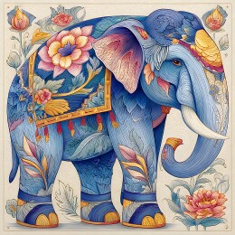 中国风艺术画大象