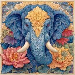 中国风艺术画大象