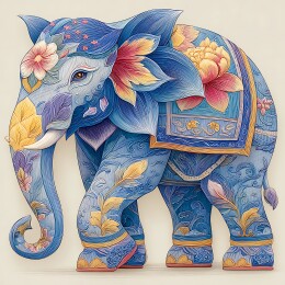 中国风艺术画大象