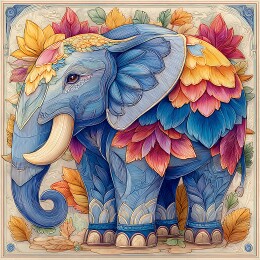 中国风艺术画大象