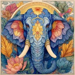 中国风艺术画大象