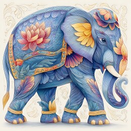 中国风艺术画大象