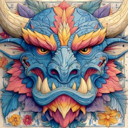 中国风艺术画神兽恶魔