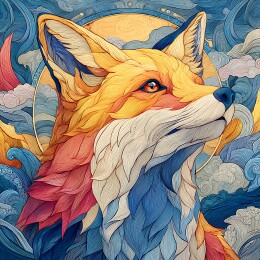 中国风装饰插画狐狸