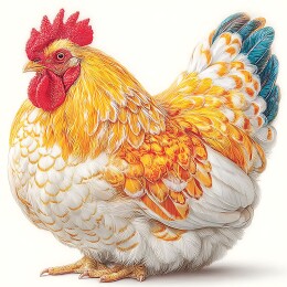 中国风装饰插画公鸡