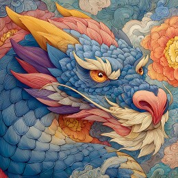 中国风装饰插画神兽龙