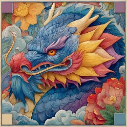 中国风装饰插画神兽龙