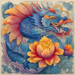 中国风装饰插画神兽龙