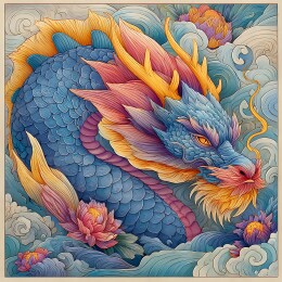 中国风装饰插画神兽龙