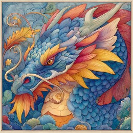 中国风装饰插画神兽龙