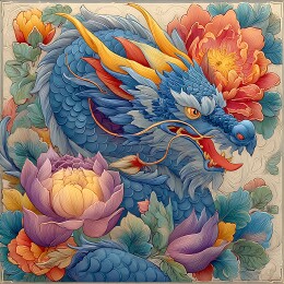 中国风装饰插画神兽龙