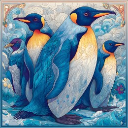 中国风装饰插画企鹅