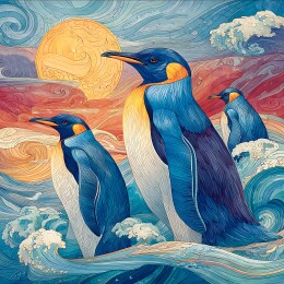 中国风装饰插画企鹅