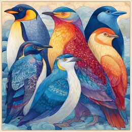 中国风装饰插画企鹅