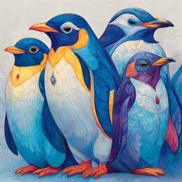 中国风装饰插画企鹅