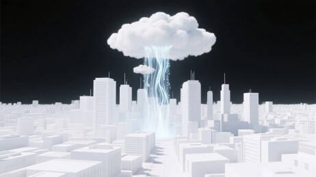 云闪电都市插画