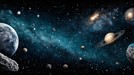 浩瀚宇宙中的星系与行星的壮丽天文科学